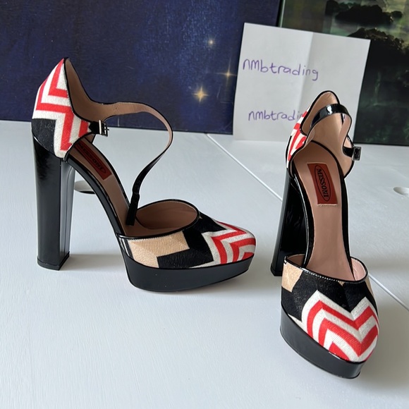 Missoni made in Italy high heeled size 7M(37) ankle a wrap Mary Jane shoes - Picture 10 of 16